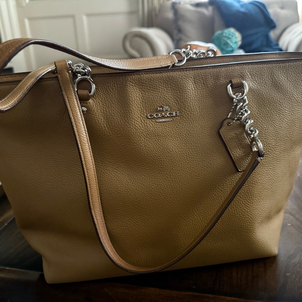 Coach Tan Leather Tote Bag